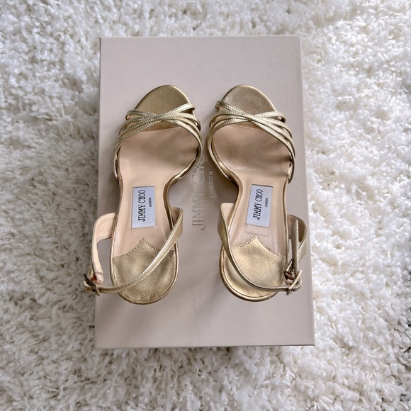 JIMMY CHOO***SOLD***100 Gold Leather Strappy Sandals 36 💕 - Picture 5 of 8